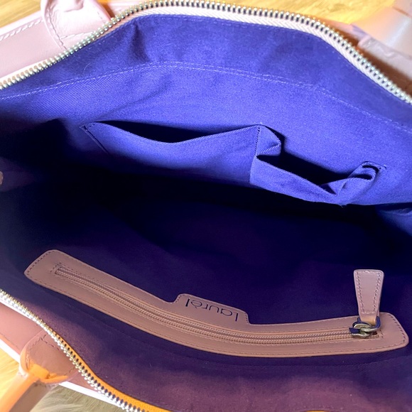 Laurel Purse - Large Tote Bag - Blush Pink and Purple Interior - Picture 5 of 15